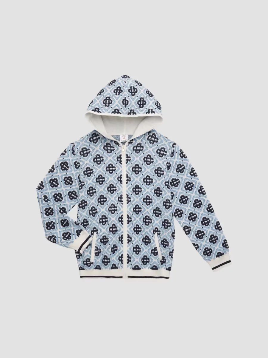 Monogram Jacquard Zip Hoodie by Casablanca