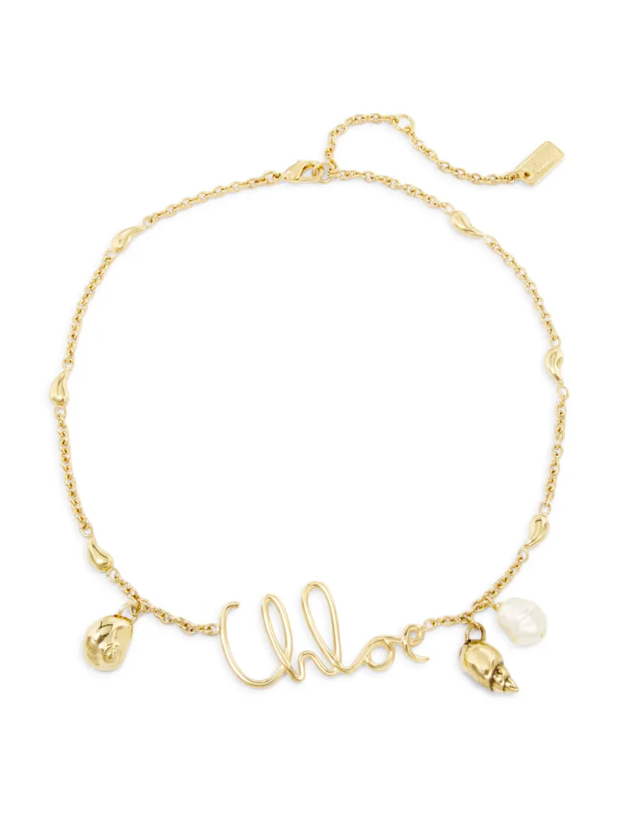 Goldtone & Imitation Pearl Chloé Pendant Necklace by Chloé