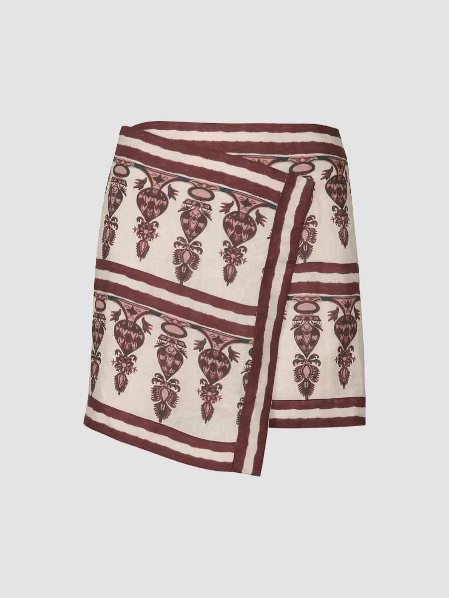 Roots Linen Wrap Skirt by Johanna Ortiz