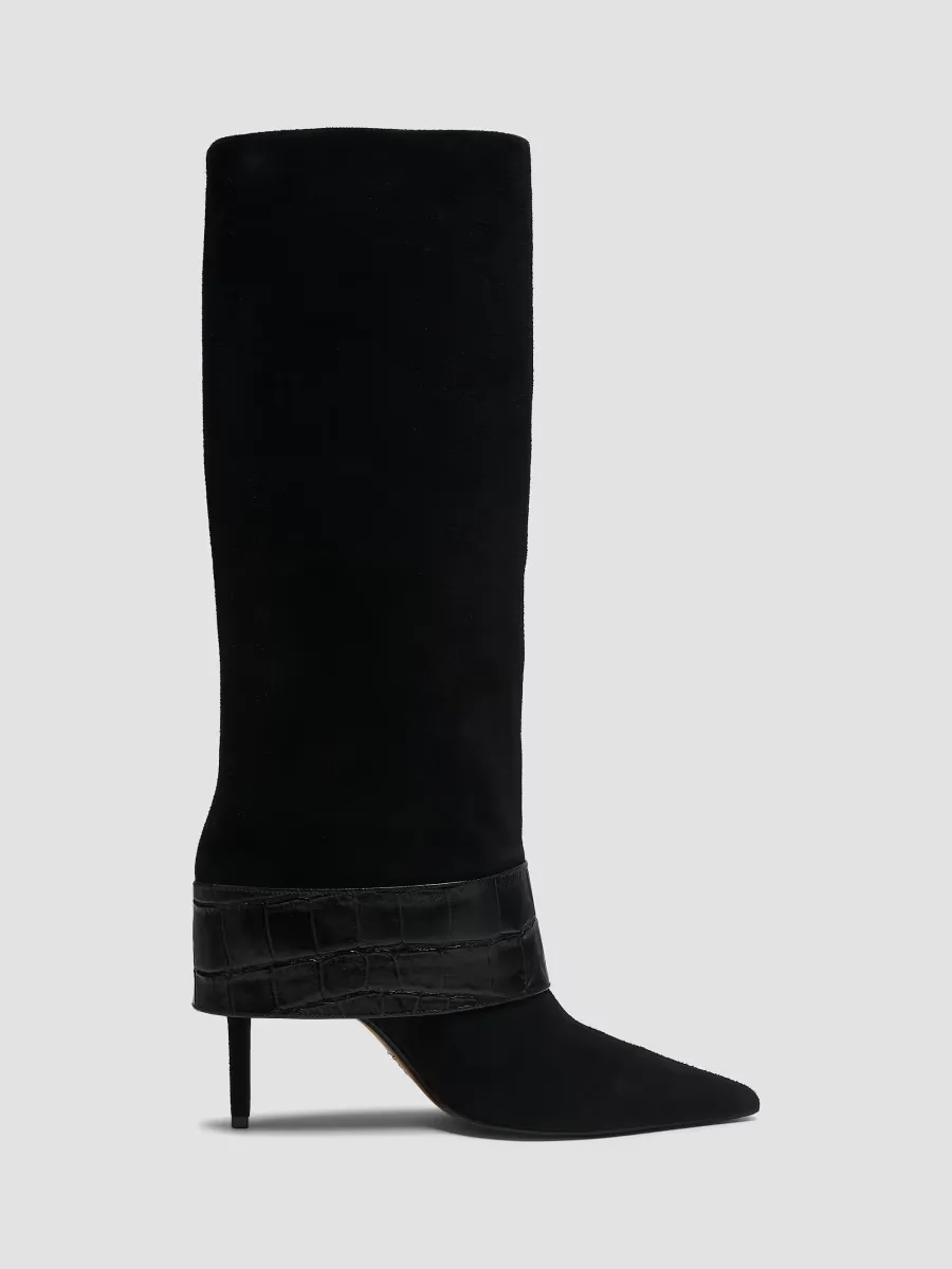 Beatrix Suede Foldover Boots by SCHUTZ