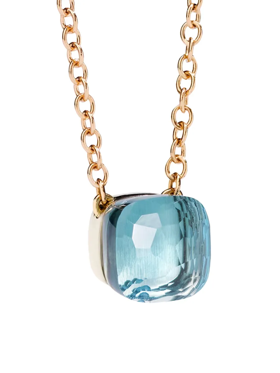 Blue Topaz & 18K Rose Gold Pendant Necklace by Pomellato