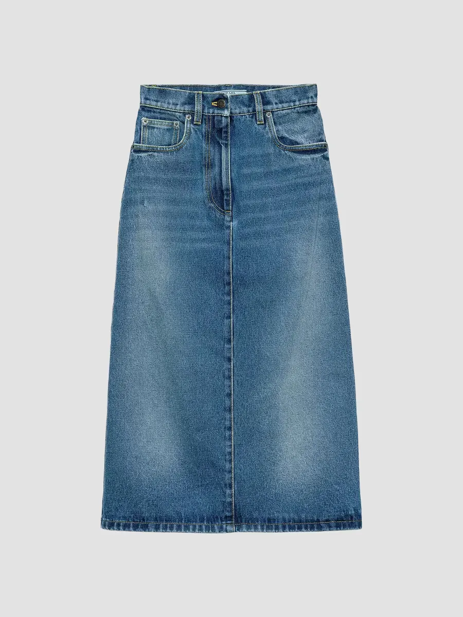 Flared Denim Skirt by Prada