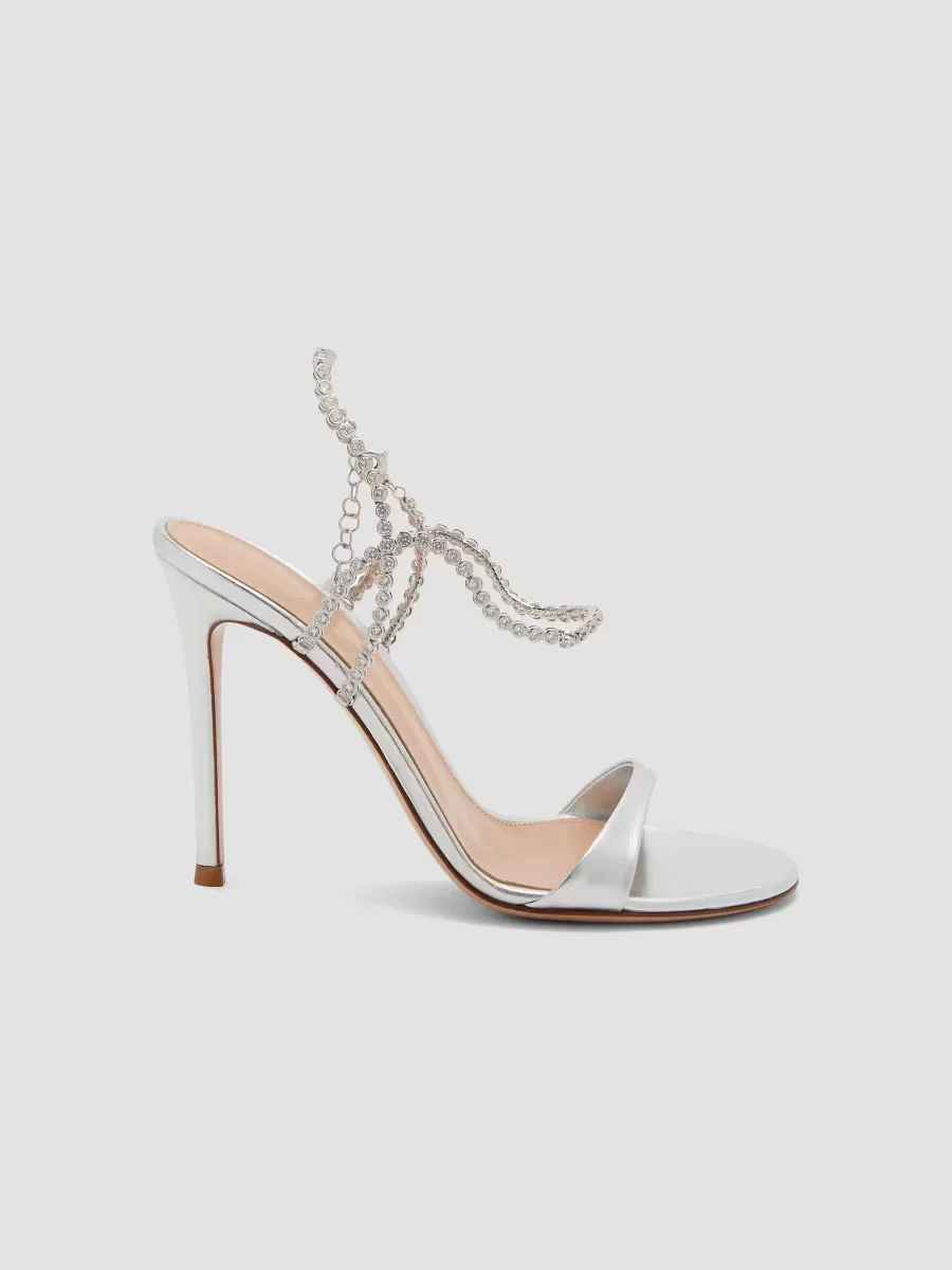 105MM Embellished Metallic Leather Sandals