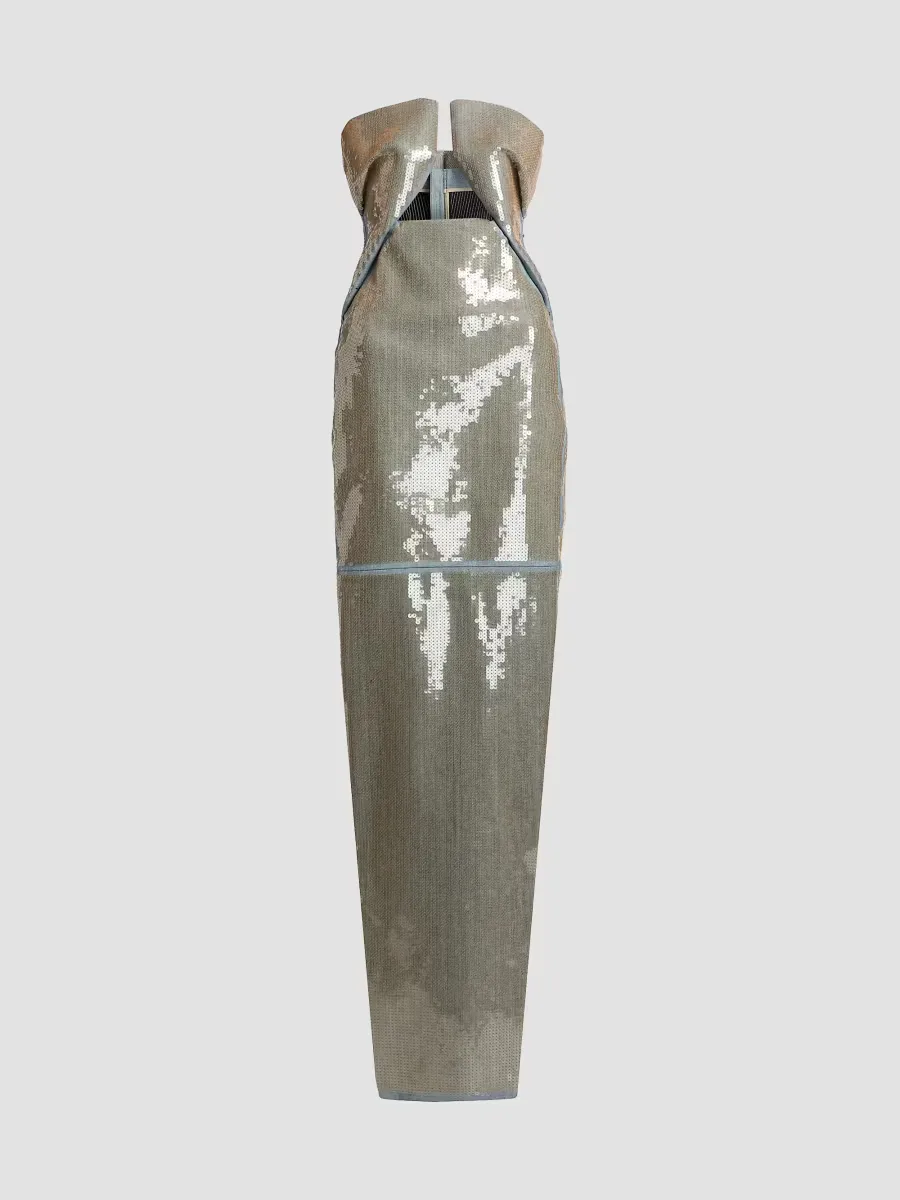Temple Prong Sequined Gown by Rick Owens