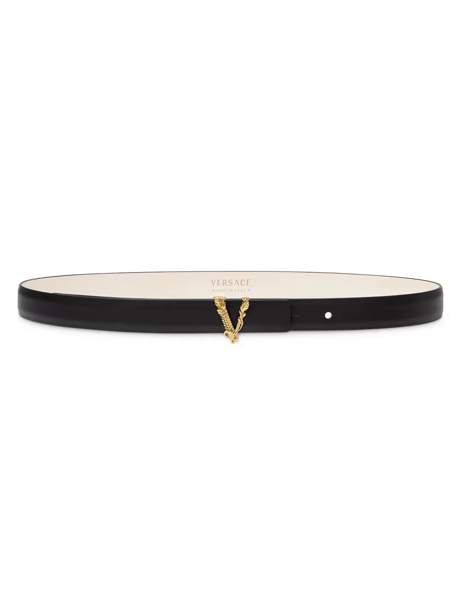 Virtus Leather Belt by Versace