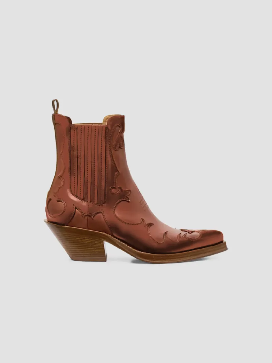 Cassidy 50MM Leather Cowboy Ankle Boots by Gabriela Hearst