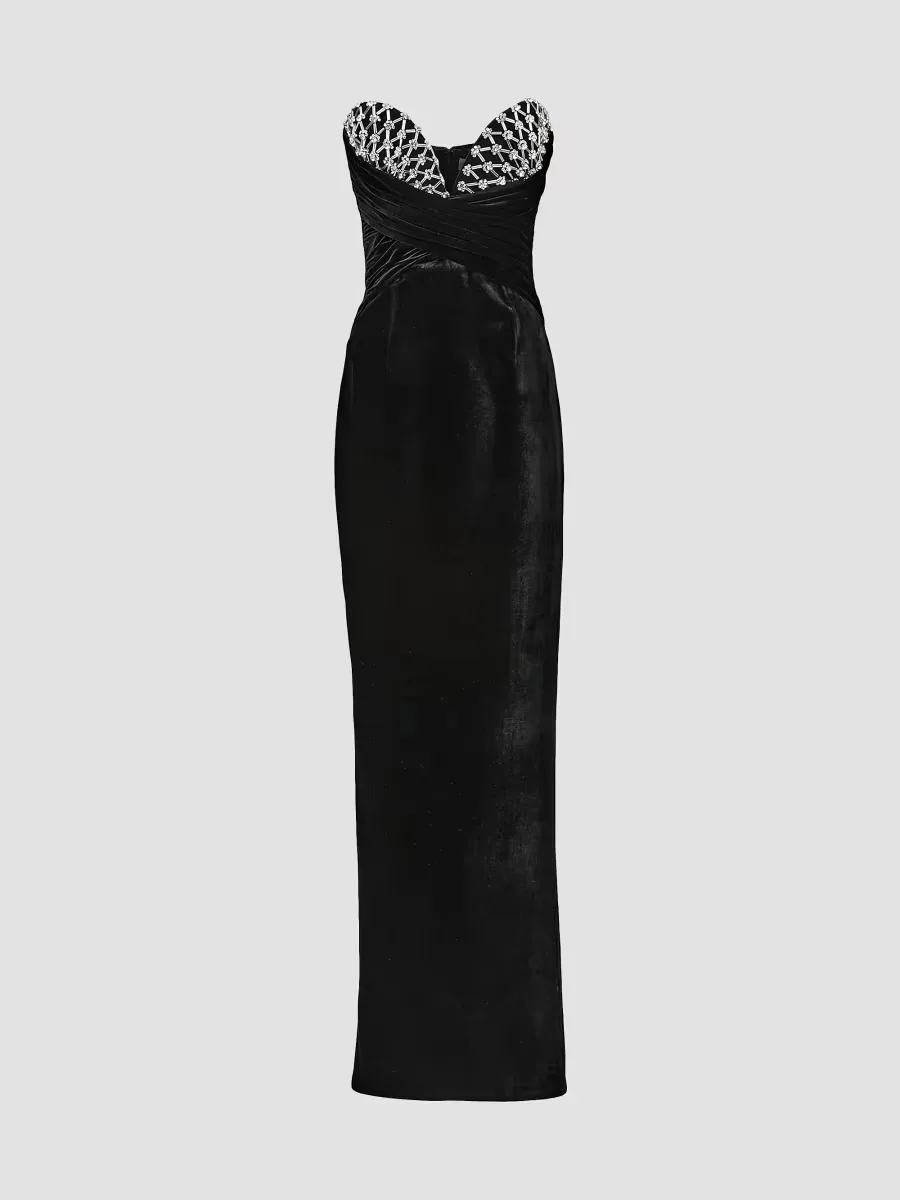 Cybele Rhinestone Velvet Gown
