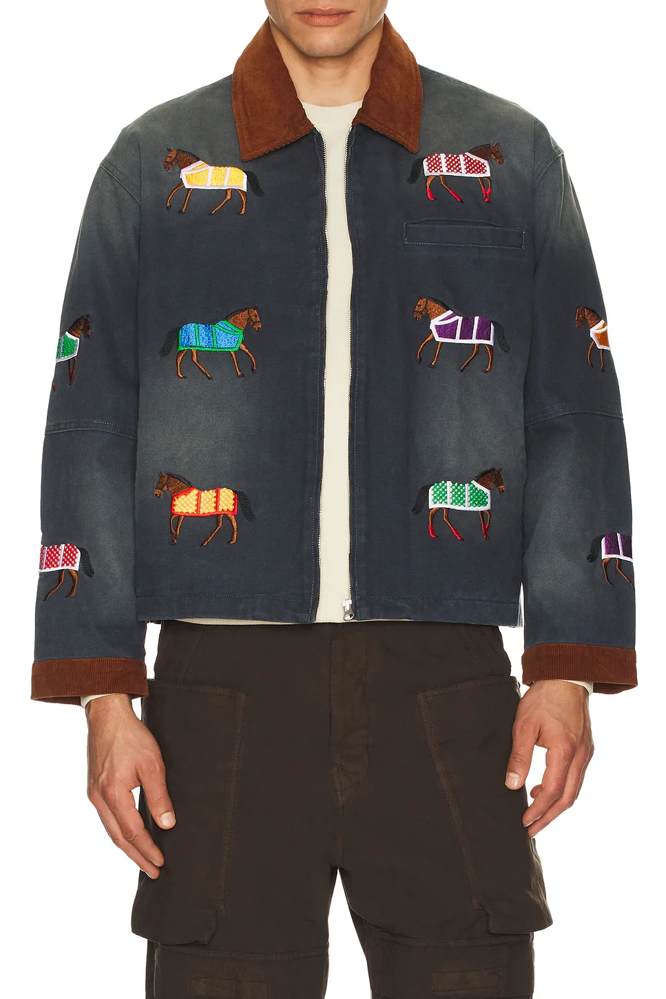 Lariat Horse Embroidered Work Jacket by Found