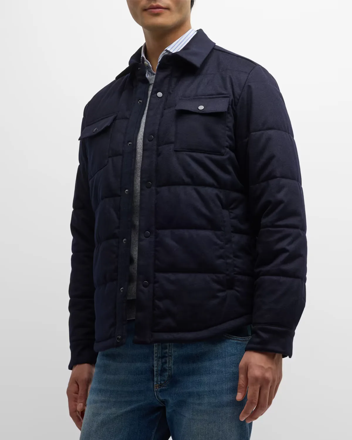 Wool Padded Shirt Jacket by Neiman Marcus