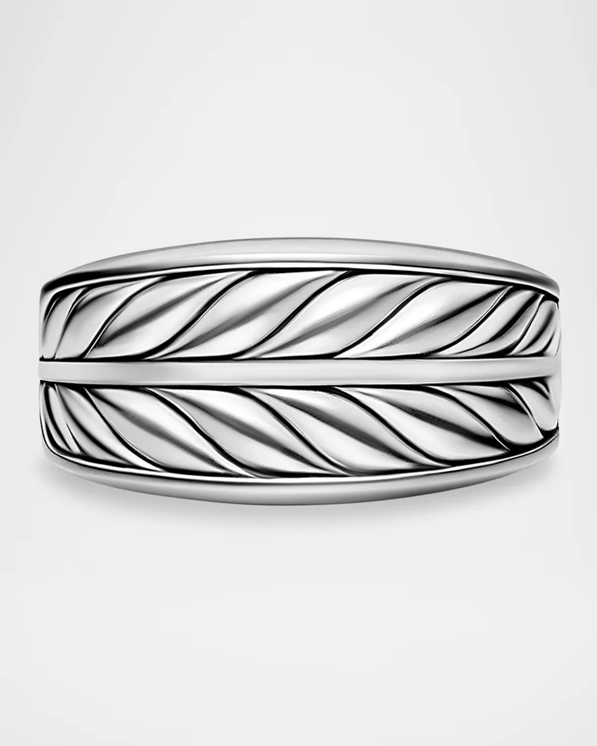 Chevron Three Sided Signet Ring in Sterling Silver, 12.5mm