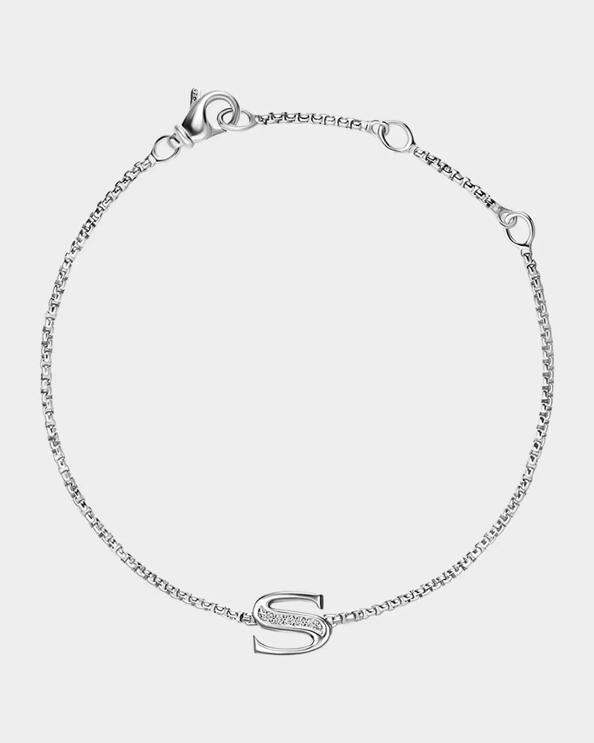 Initial Chain Bracelet with Diamonds in Silver by David Yurman