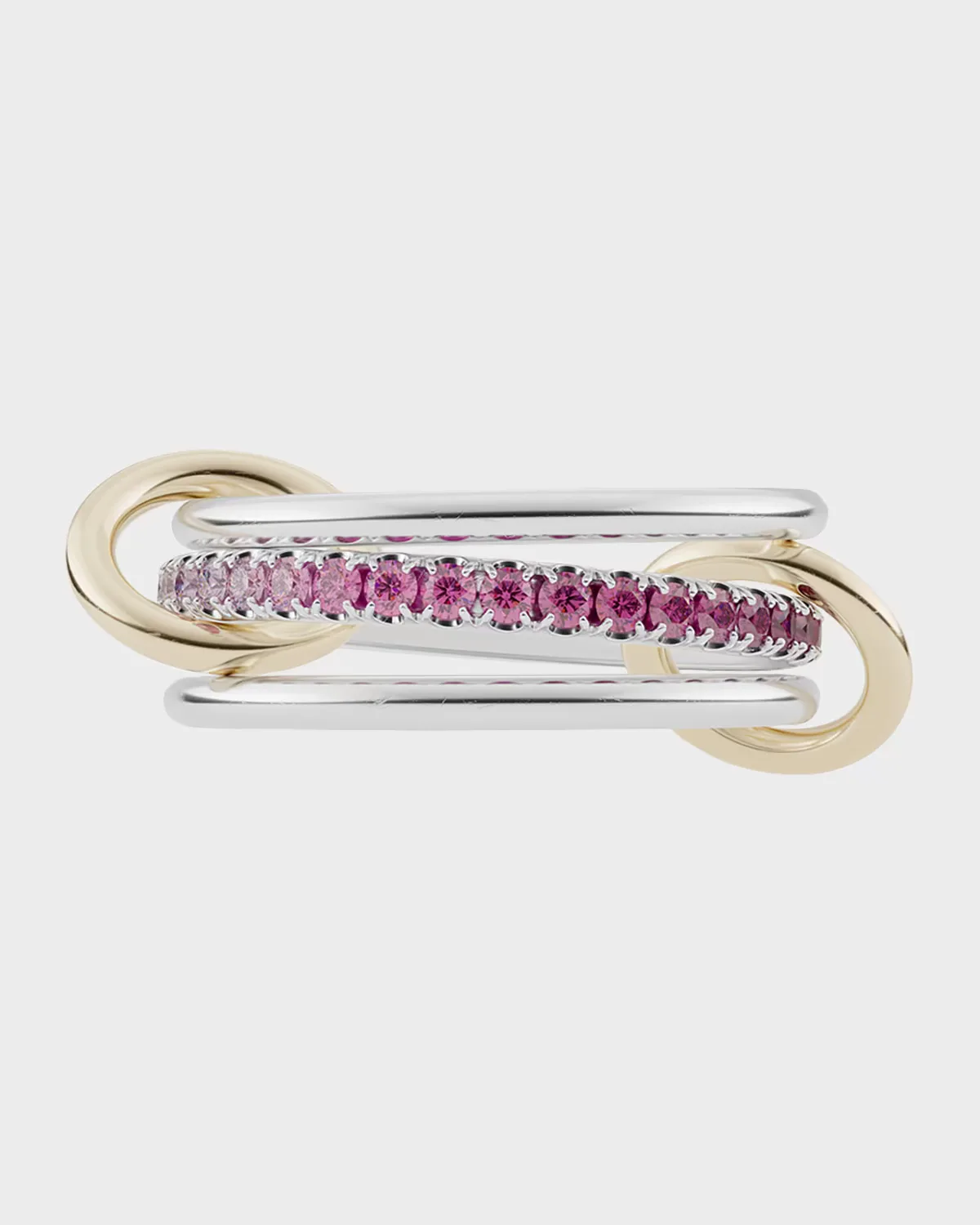 Tigris Silver and 18K Gold Pink Ombre Ring
