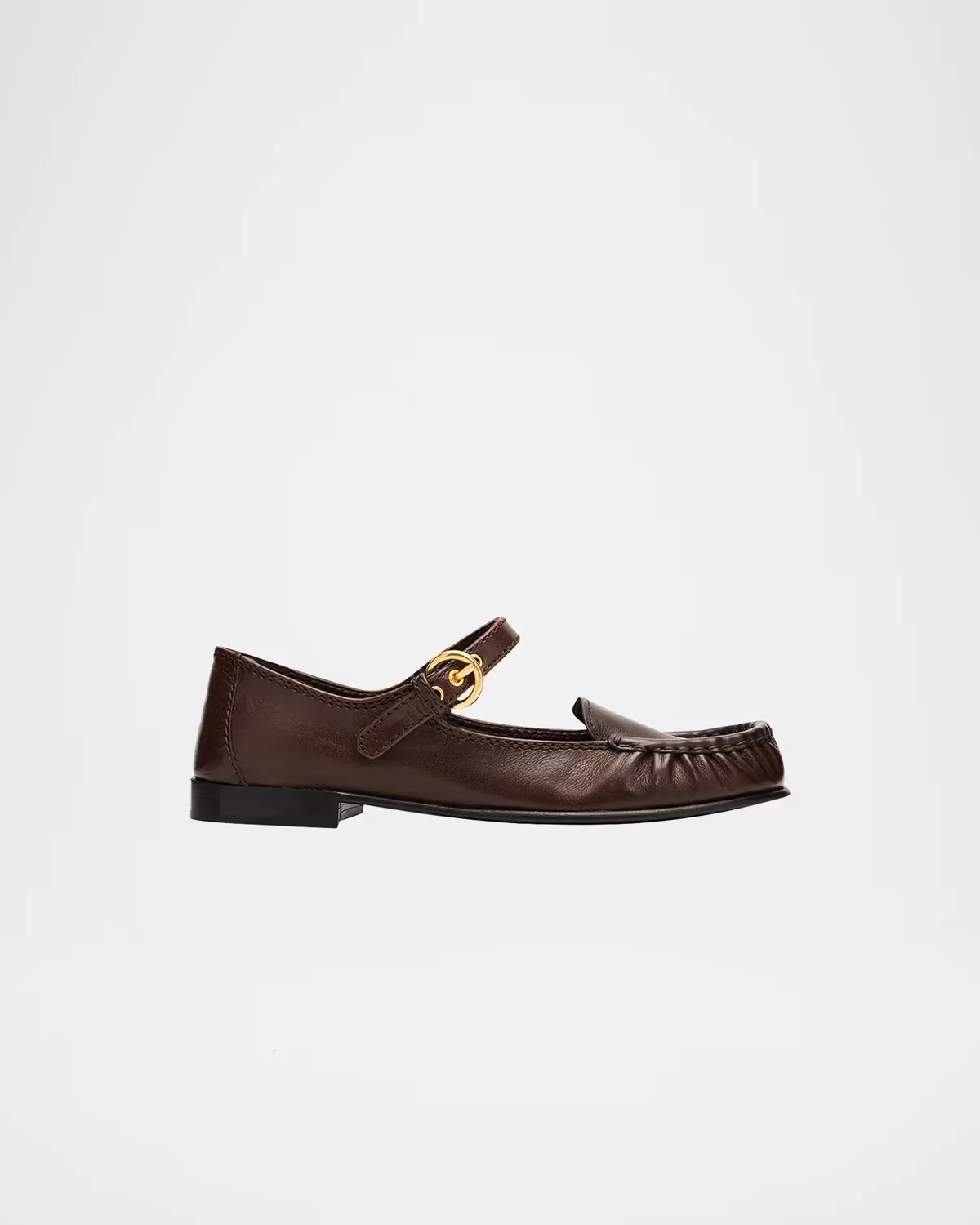 Leather Mary Jane Loafers by Miu Miu