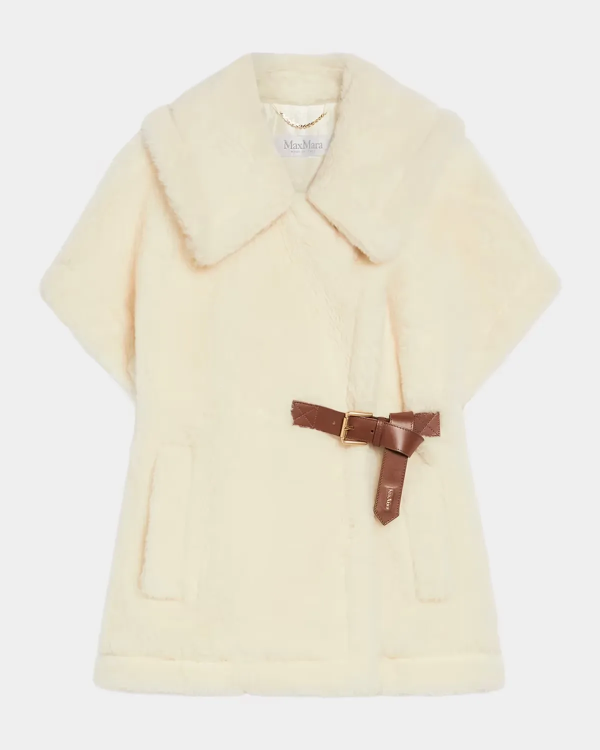 Alpaca and Wool Teddy Cape by Max Mara