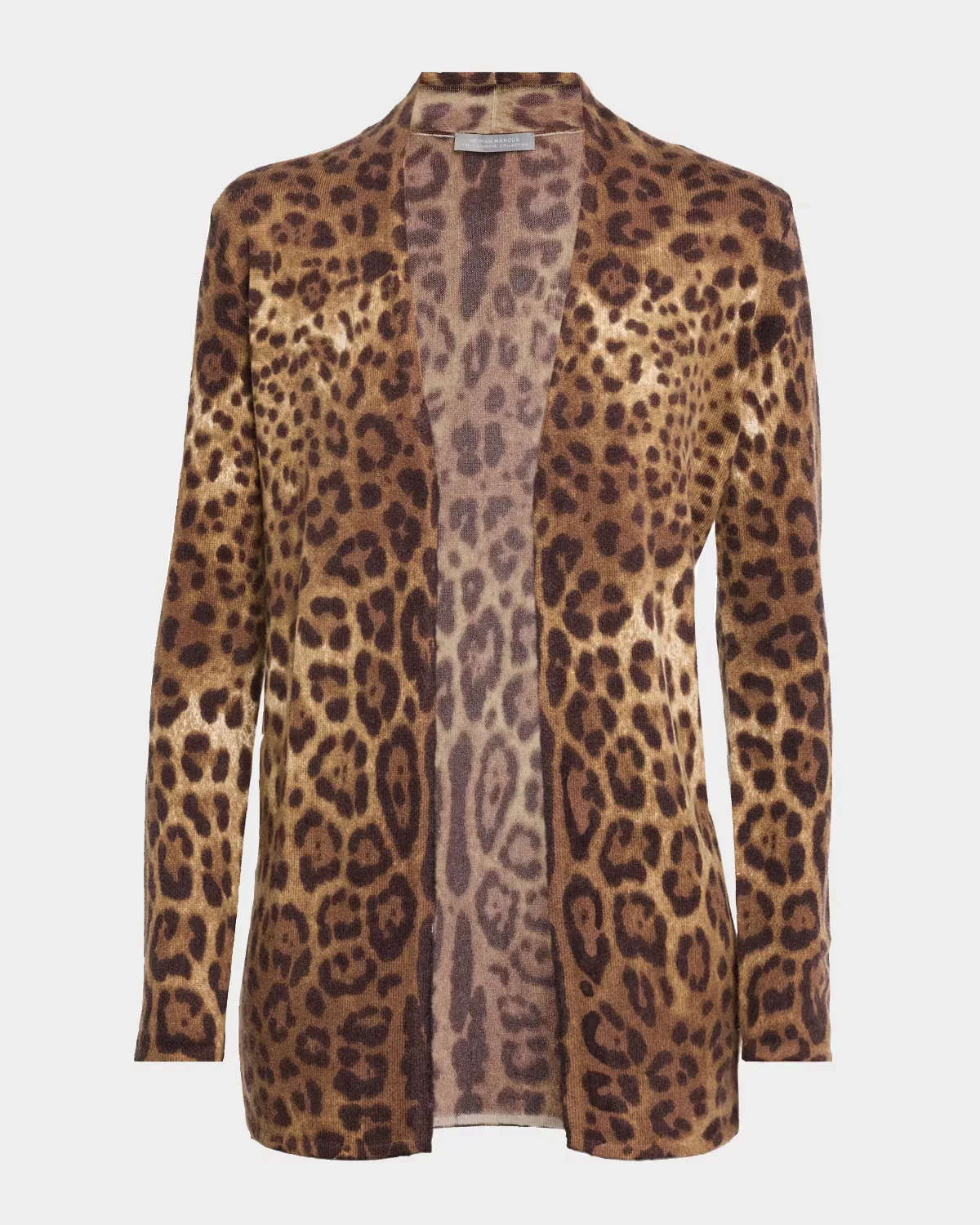Cashmere Open Animal-Print Cardigan by Neiman Marcus