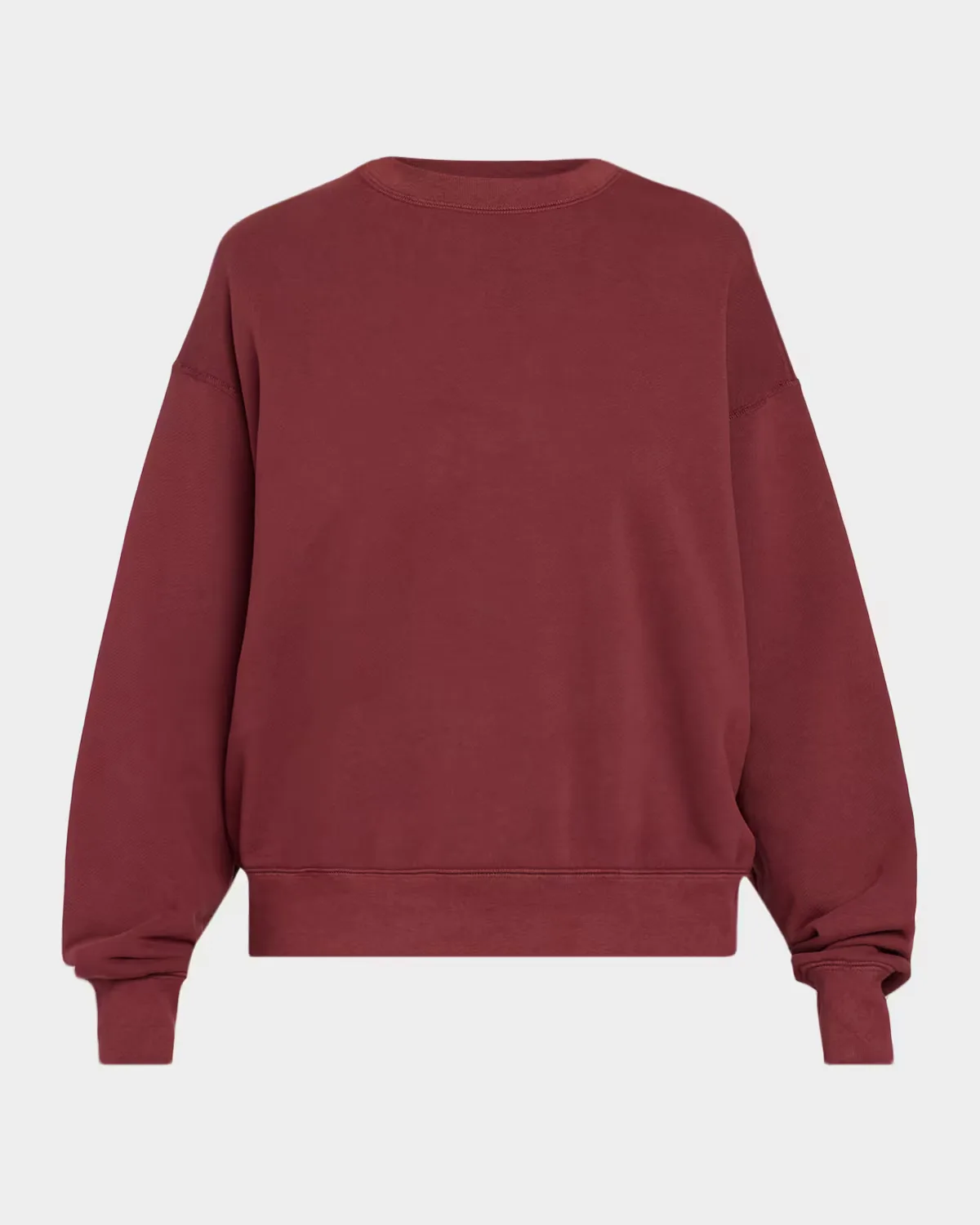 Cinched Cotton Crewneck Sweatshirt