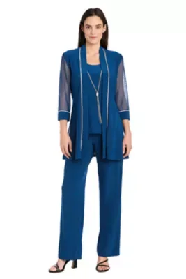 Pant Suit with Rhinestone Detail by R&M Richards