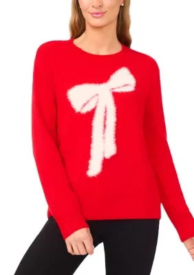 Long Sleeve Bow Sweater by CeCe