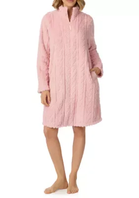 Short Cable Knit Zip Robe by Ellen Tracy