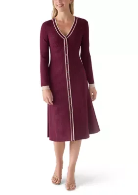 Button Front Sweater Dress by Lucky Brand