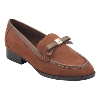 Ladeeda Block Heel Bow Dress Loafers by Bandolino