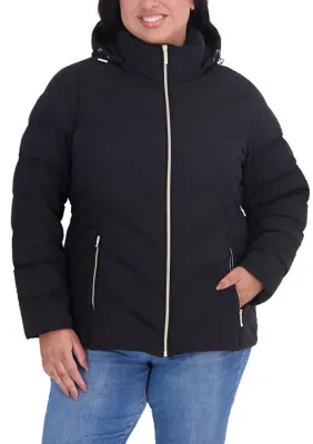 Michael Michael Kors Short Puffer Jacket with Hood by Michael Kors