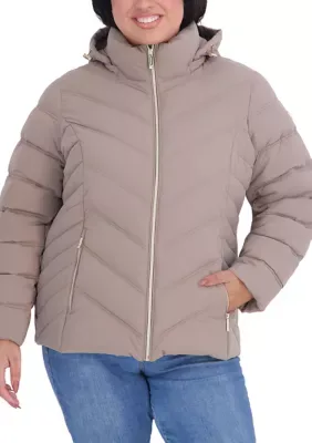 Michael Michael Kors Short Puffer Jacket with Hood