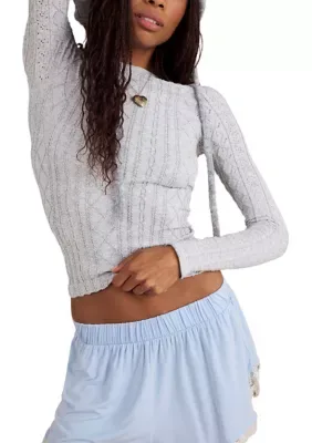 So Soft Seamless Modal Cable Long Sleeve Shirt by Free People