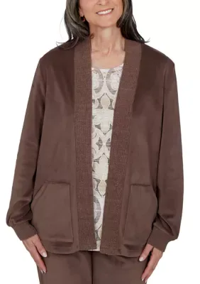Luxe Be a Lady Open Cardigan by Alfred Dunner