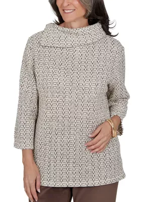 Luxe Be a Lady Jacquard Texture Top by Alfred Dunner