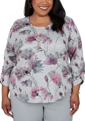 Vail Floral Foil Top by Alfred Dunner