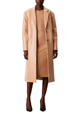 Sequined Melton Two Button Overcoat by Calvin Klein