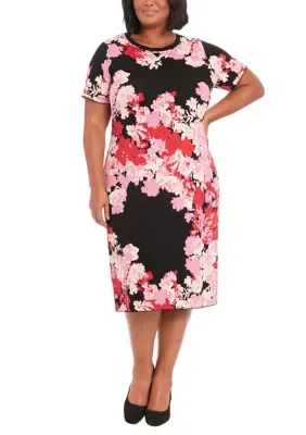 Short Sleeve Crew Neck Sweater Dress