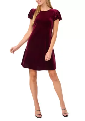 Puff Sleeve Velvet Dress