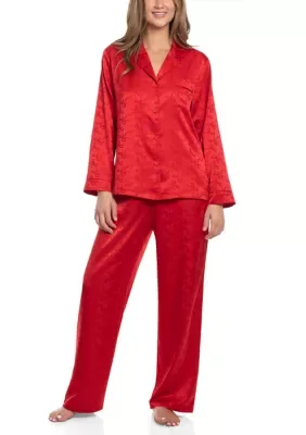 Satin Jacquard Pajama Set by California Dynasty