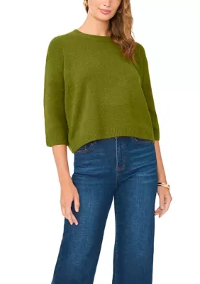 3/4 Sleeve Crew Neck Sweater by Vince Camuto