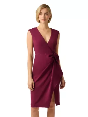 V Neck Crepe Short Dress by Adrianna Papell