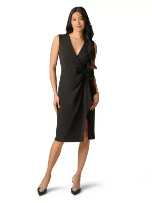 V Neck Crepe Short Dress
