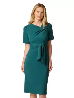 Tie Waist Crepe Sheath Dress by Adrianna Papell