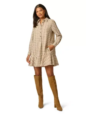Tweed Shift Shirtdress by Adrianna Papell
