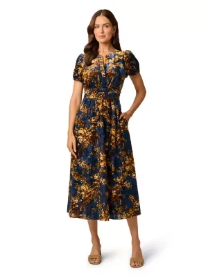 Velvet Split Neck Dress by Adrianna Papell