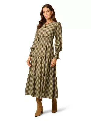 Print Smocked Maxi Dress by Adrianna Papell