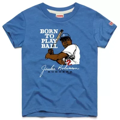 Cooperstown Teams Jackie Robinson Brooklyn Dodgers Born to Play Ball Tri-Blend T-Shirt by Homage