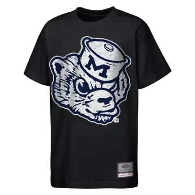 NCAA Michigan Wolverines Big Face Mascot T-Shirt by Mitchell & Ness