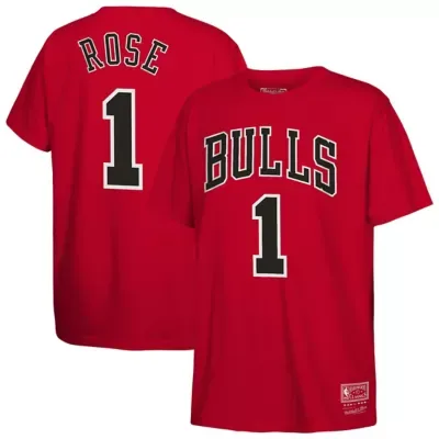 NBA Derrick Rose Chicago Bulls Hardwood Classics Name & Number T-Shirt by Mitchell & Ness