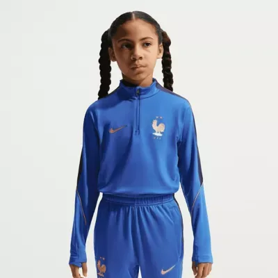 Soccer National Teams France National Team 2026 Strike Dri-FIT Long Sleeve Quarter-Zip Drill Top by Nike