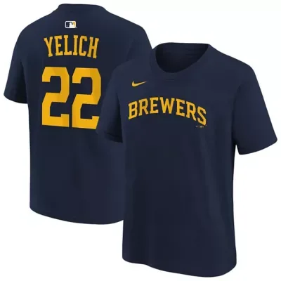 MLB Christian Yelich Milwaukee Brewers Name & Number T-Shirt by Nike