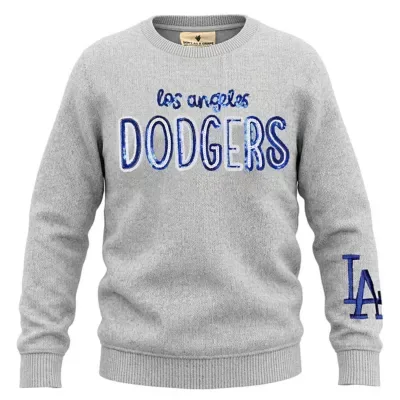 MLB Los Angeles Dodgers Nantucket Sequin Fleece Crewneck Sweatshirt by Soft As a Grape