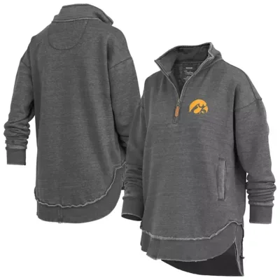NCAA Iowa Hawkeyes Northfork Sojourn Poncho Quarter-Zip Sweatshirt by Pressbox