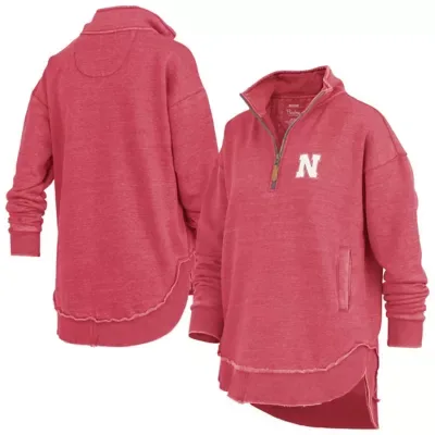 NCAA Nebraska Huskers Northfork Sojourn Poncho Quarter-Zip Sweatshirt by Pressbox